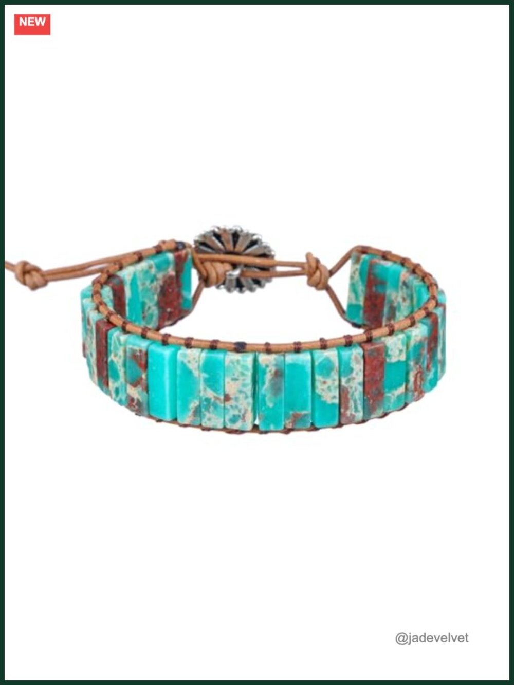 Handmade Natural Stone Crystal Leather Bead Wrap Bracelet Adjustable Boho